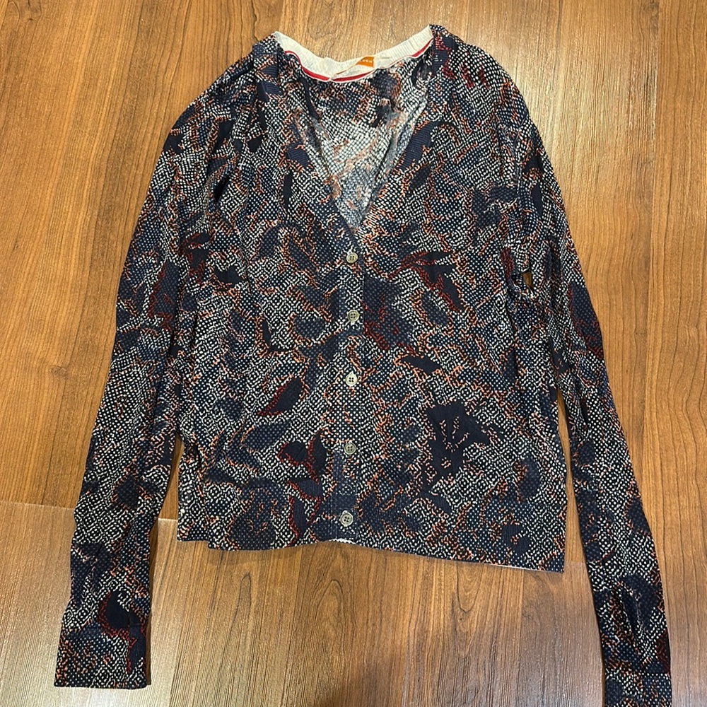 tory burch patterned cardigan sweater